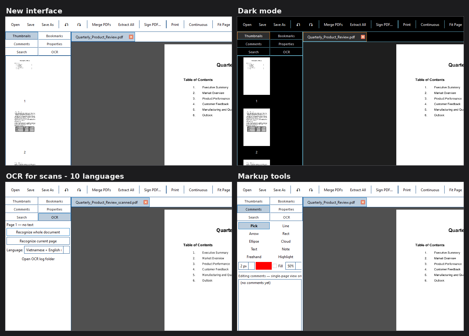 Comment text on every markup in TorReader PDF 2.4